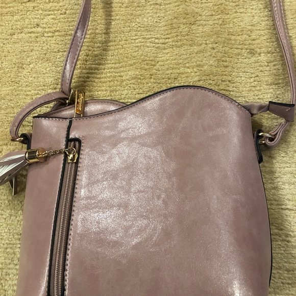 Mauve Crossbody Bag Tassel Accent - Picture 5 of 13